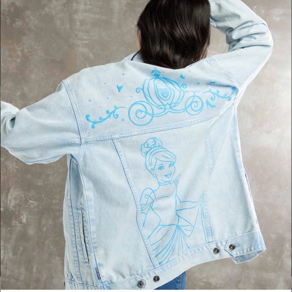 Disney Cinderella Spirit Jersey Denim Jacket Blue Medium - Picture 1 of 9